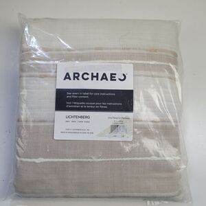 NEW Archaeo Slub Texture Stripe Cotton rod tab curtain panel 52x96" #CT27